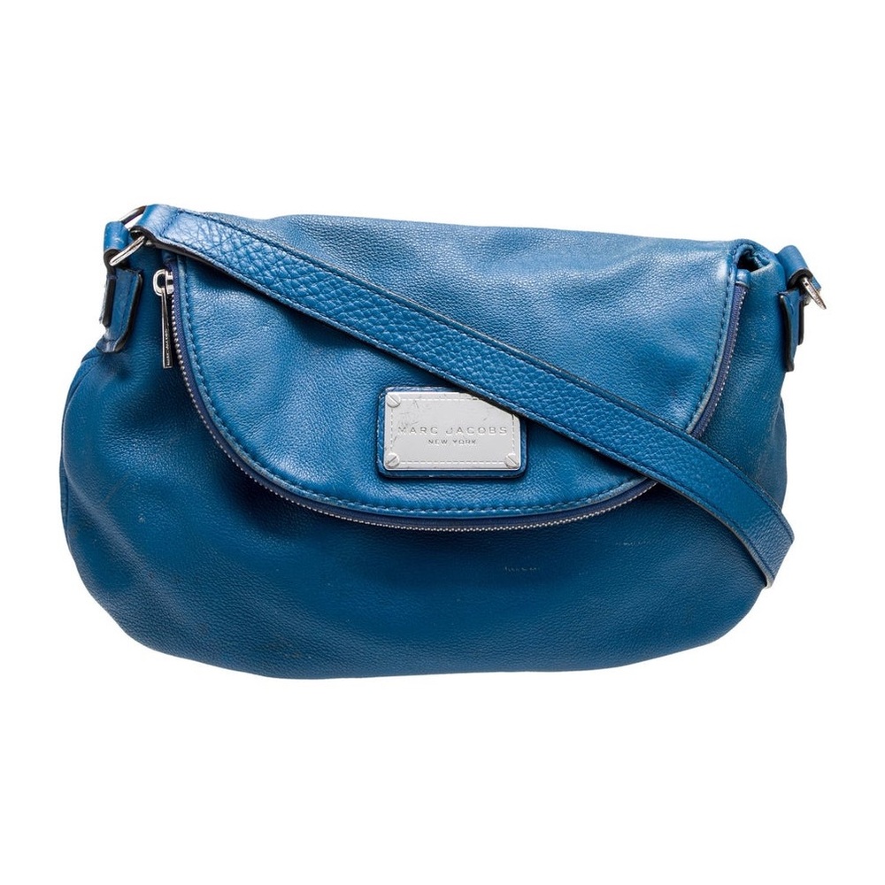 Marc Jacobs Teal-Blue Pebbled Leather Crossbody Bag